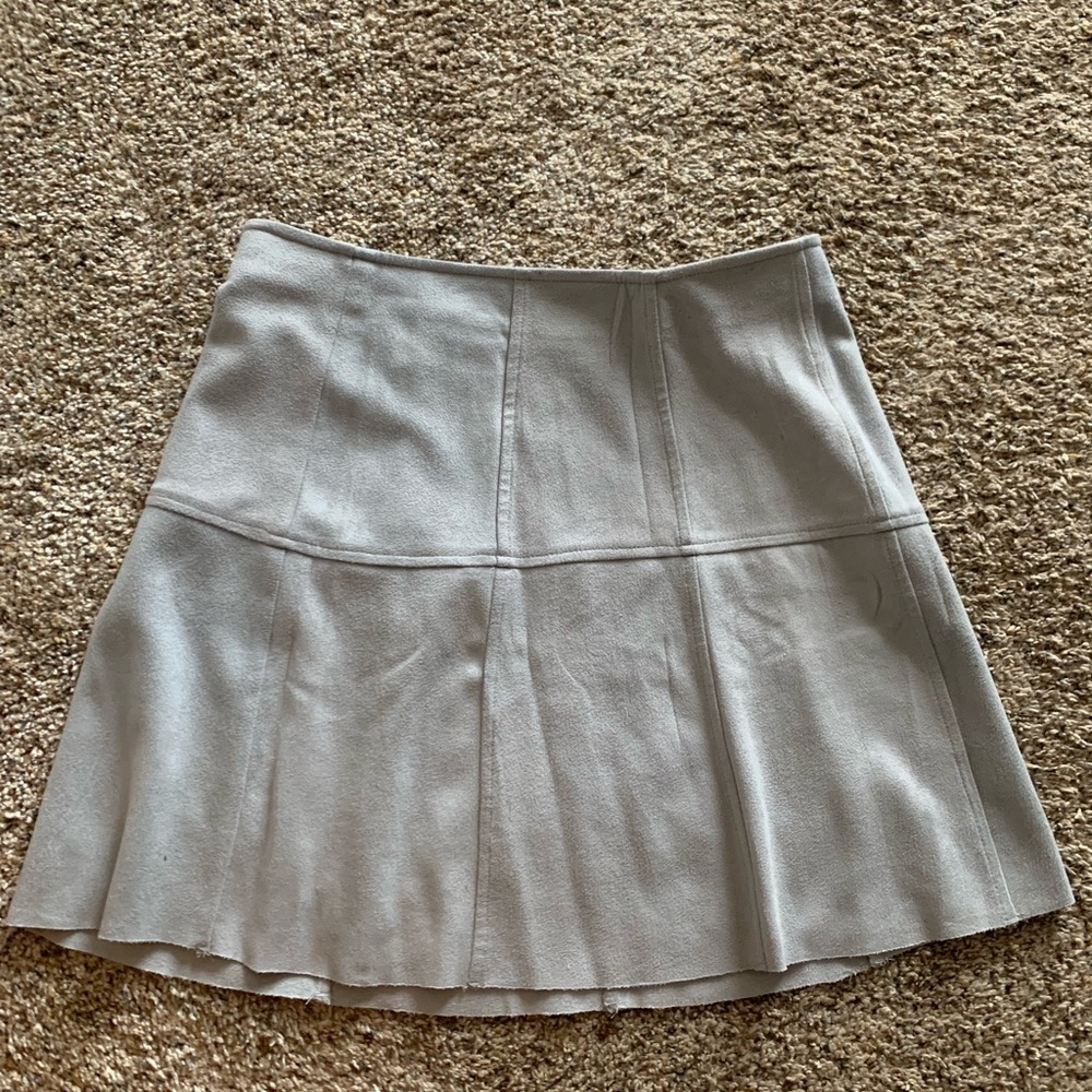 Grey Suede Skirt
